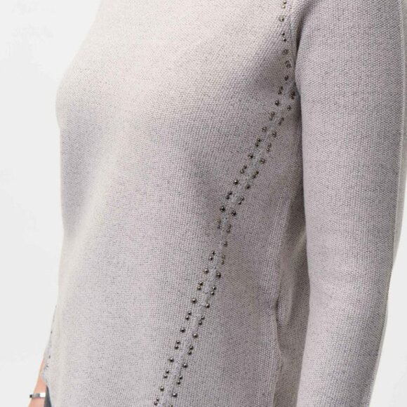 JOSEPH RIBKOFF 🇨🇦 Crew Neck Knit Top Size XXL 75% Cotton Long Sleeves Metallic - Picture 3 of 12